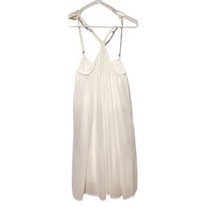Shein Women’s White Pleated Halter Dress Size Large – Elegant Sleeveless Summer